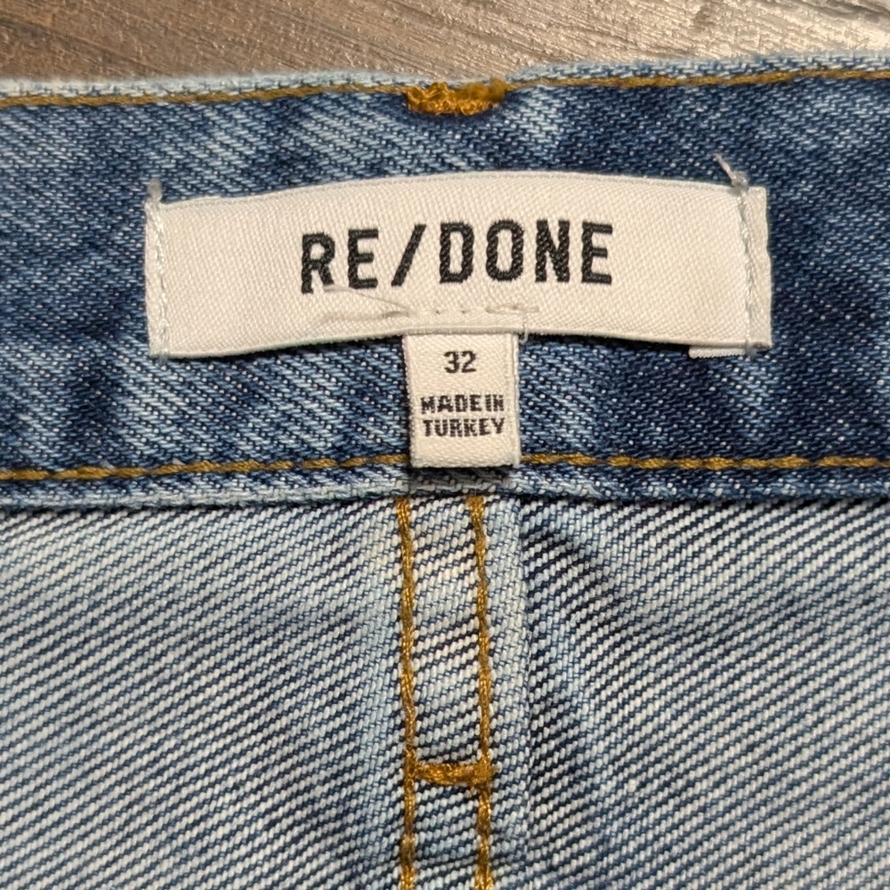Re/Done High Rise Ripped Straight Leg Jeans Size 32 - Picture 4 of 10